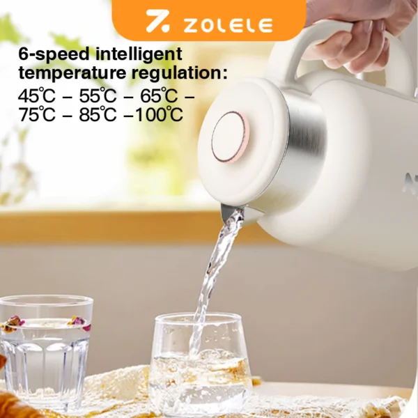 ⁦غلاية كهربائية ذكية لاسلكية من ZOLELE - أبيض⁩ - الصورة ⁦4⁩